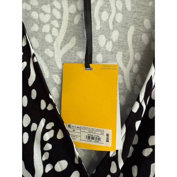 DVF x Target Long Sleeve Black and White Midi Sea Spots Wrap Dress size M New - Picture 6 of 8